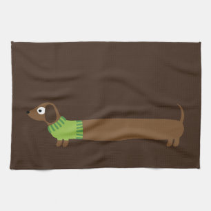 Linge De Cuisine Illustration de mignonne long Dachshund