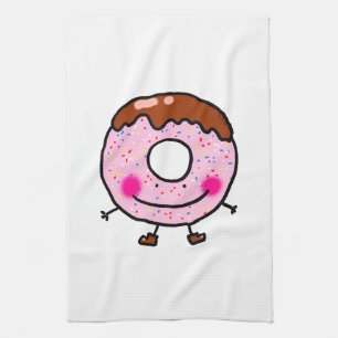 Linge De Cuisine Illustration de personnage de beignet souriant ave