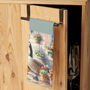 Linge De Cuisine Illustration de printemps d'oies de jardin de cott