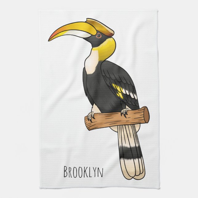 Linge De Cuisine Illustration d'oiseau de grande corneille (Vertical)