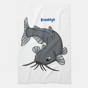Linge De Cuisine Illustration du poisson-chat mignon