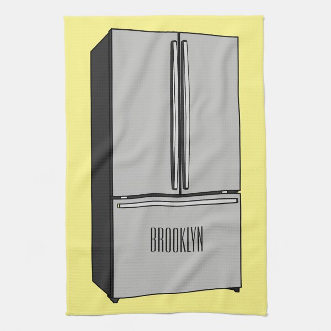 Linge De Cuisine Illustration du réfrigérateur de porte française (Vertical)