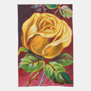 Linge De Cuisine Illustration du Rose de perle jaune du XIXe siècle
