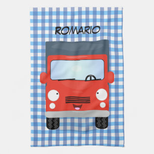 Linge De Cuisine Illustration d'un camion kawaii rouge mou