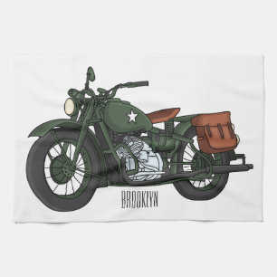 Linge De Cuisine Illustration d'une moto de croiseur militaire