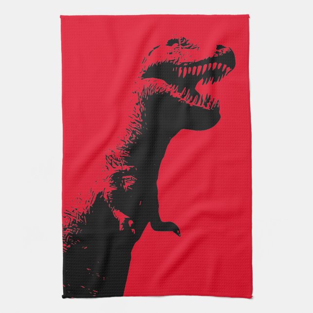 Linge De Cuisine Illustration graphique Terrifiant T-Rex Dinosaur (Vertical)