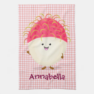 Linge De Cuisine Illustration mignon du ramboutan rose