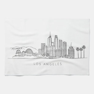 Linge De Cuisine Illustration minimaliste de la skyline de Los Ange