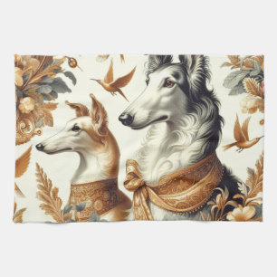 Linge De Cuisine Illustration vintage de Chien de Borzoi