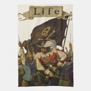 Linge De Cuisine Illustration Wyeth de la vie de pirate vintage