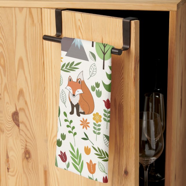 Linge De Cuisine Illustrations de style scandinave sur Motif crème (Pliage en tiers)