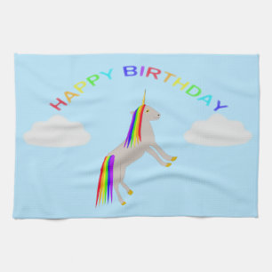 Linge De Cuisine Imaginaire Anniversaire Unicorne arc-en-ciel et nu