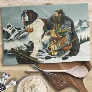 Linge De Cuisine Imaginaire nain Saint Bernard Dog