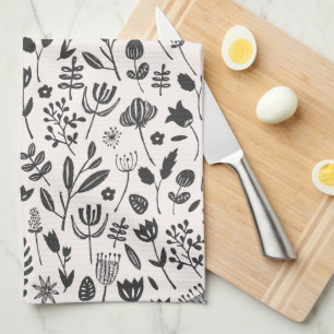 Linge De Cuisine Impression botanique folklorique