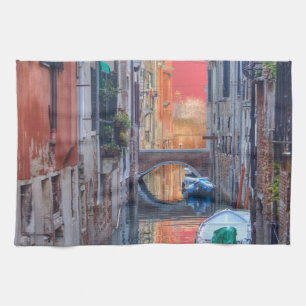 Linge De Cuisine Impression Colorée De Venise Italie
