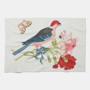Linge De Cuisine Impression d'art floral papillon oiseau rose vinta