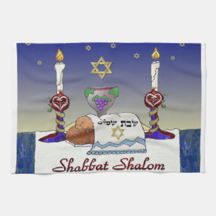 Linge De Cuisine Impression d'art Judaica Shabbat Shalom