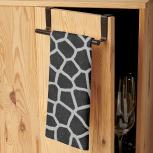 Linge De Cuisine Impression de girafe noir et blanc