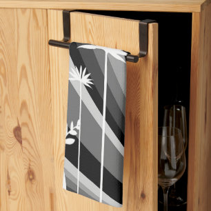Linge De Cuisine Impression de plante monochrome