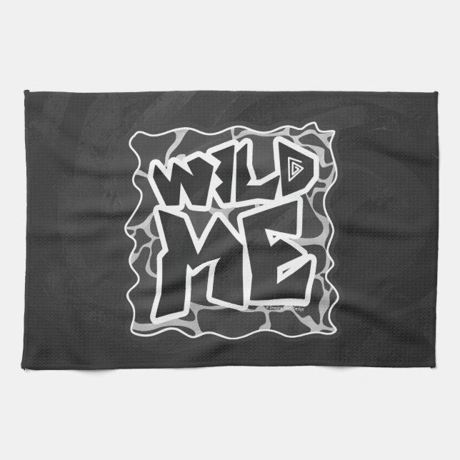 Linge De Cuisine Impression Giraffe noir et gris clair (Horizontal)