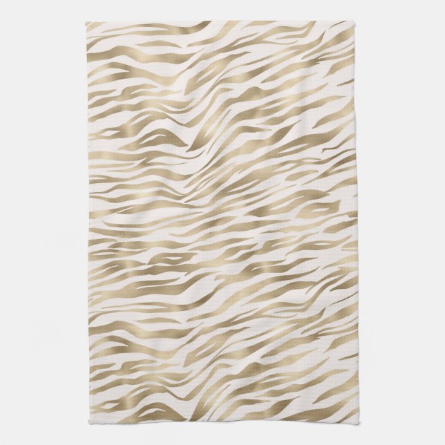 Linge De Cuisine Impression Gold Zebra (Vertical)
