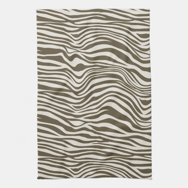 Linge De Cuisine Impression Zebra Crème Brown (Vertical)