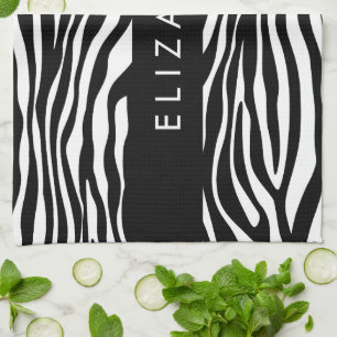 Linge De Cuisine Impression Zèbre, Grilles, Noir Et Blanc, Votre No