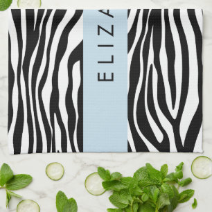 Linge De Cuisine Impression Zèbre, Grilles, Noir Et Blanc, Votre No