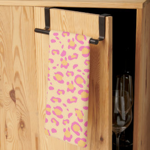 Linge De Cuisine Imprimé animal léopard rose bonbon Glam 1