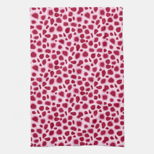 Linge De Cuisine Imprimé léopard - Bourgogne et rose