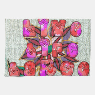 Linge De Cuisine Imprimer l'art "Live Life Large"