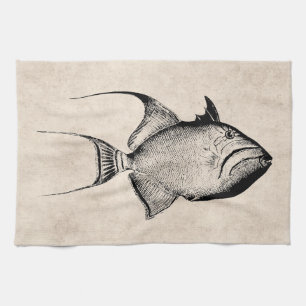 Linge De Cuisine Imprimerie Hawaïenne d'antan de poisson d'origine