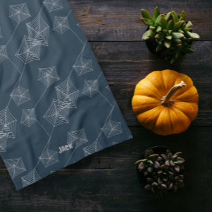 Linge De Cuisine Imprimez des toiles d'araignée grises en motif, pe