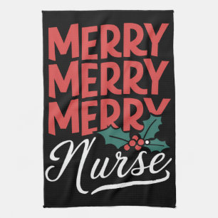 Linge De Cuisine Infirmière Noël Joyeux Infirmière Cadeaux De Soins