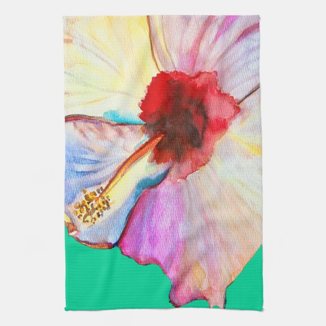 Linge De Cuisine Inhibiscus floral d'été (Vertical)