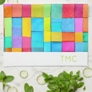 Linge De Cuisine INITIALES D'Art Abstrait coloré Décor moderne Amus