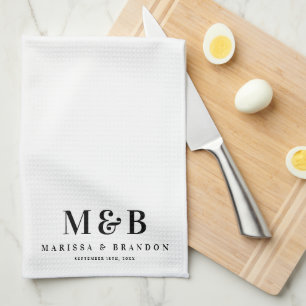 Linge De Cuisine Initiales de monogramme de mariage de couple perso