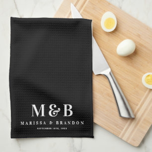 Linge De Cuisine Initiales de monogramme de mariage personnalisées 