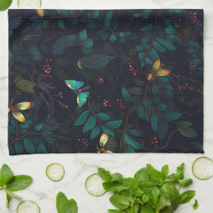 Linge De Cuisine Insectes brillantes sur le feuillage foncé