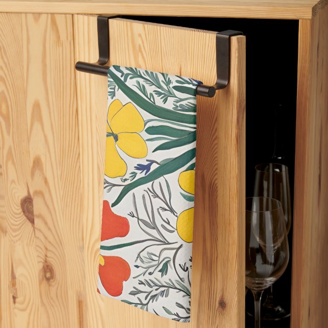 Linge De Cuisine Inspiration de printemps des fleurs (Pliage en tiers)