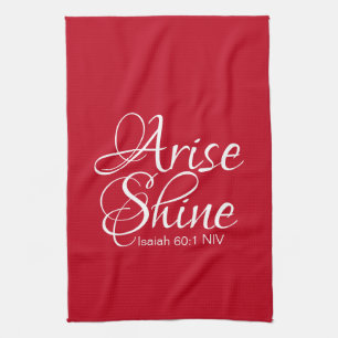 Linge De Cuisine Inspirationnel Lever et Foi brillante Noël Rouge