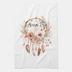 Linge De Cuisine Inspirationnel Pink Dream Catcher Boho Floral