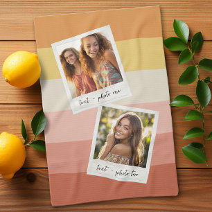 Linge De Cuisine Instagram 2 Photo Collage de bandes de corail colo