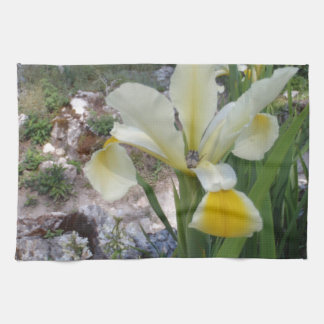 Linge De Cuisine Iris blanc et scarabée