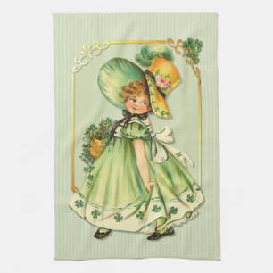 Linge De Cuisine Irlandaise fille de promenade Shamrock
