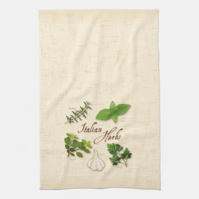 Linge De Cuisine Italian Herbs, basil, origan, parsley, garlic (Vertical)