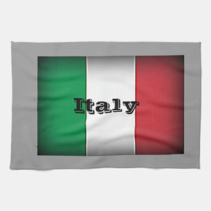 Linge De Cuisine Italie Drapeau bord foncé