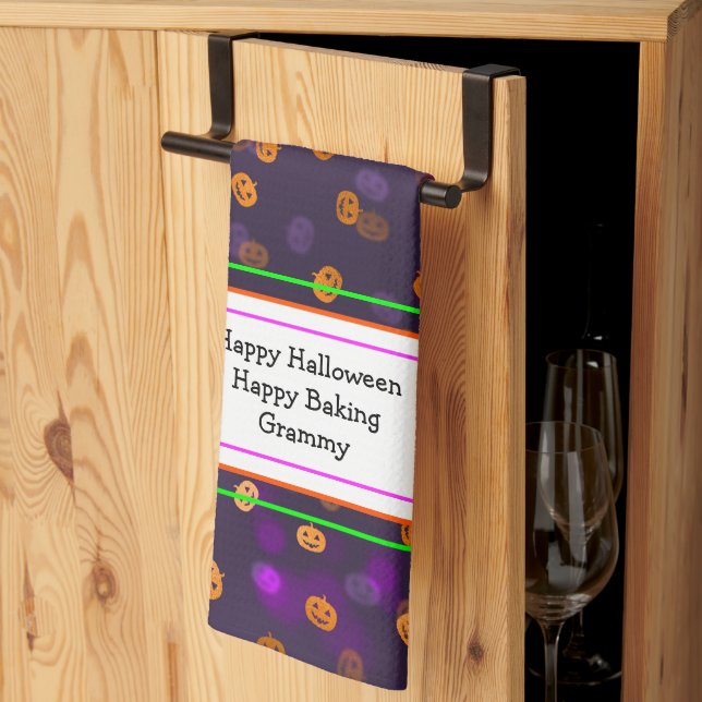 Linge De Cuisine Jack-o'-lantern Citrouille Bokeh Motif (Pliage en tiers)