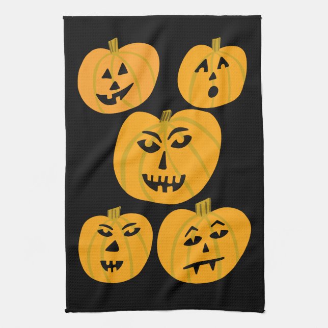 Linge De Cuisine Jack-O-Lanterns CITROUILLE d'Halloween (Vertical)