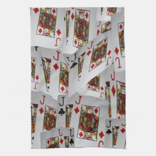 Linge De Cuisine "Jack’s Wild : A Scatter of Poker Cards"